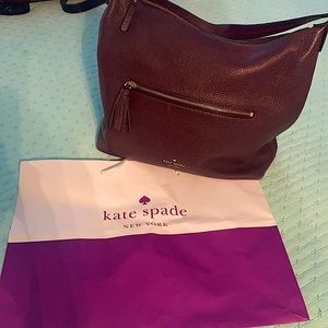 Burgundy Kate Spade hobo bag